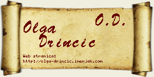 Olga Drinčić vizit kartica
